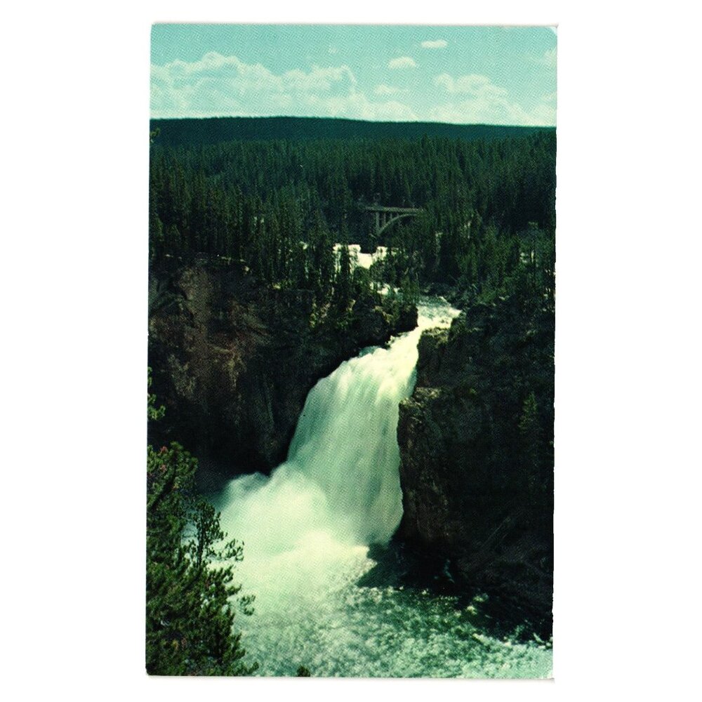 Upper Falls Yellowstone River Postcard Haynes Inc Unused Vintage Collectible